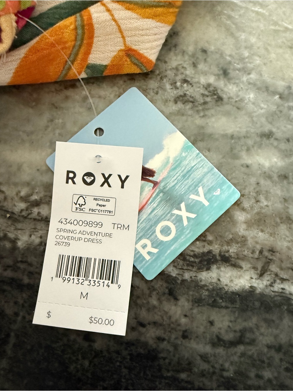 NWT- Roxy Spring Adventure Cover Up Dress - Tropical Floral Strappy- Multicolor - Picture 6 of 6